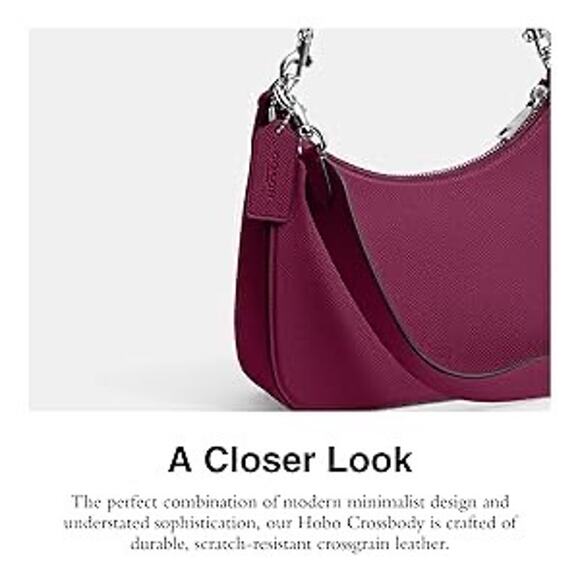 1009. COACH Hobo Crossbody in Crossgrain, Deep Plum - Picture 3 of 5